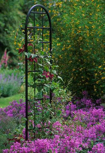 Flat shape Burlington Garden Obelisk. Galvanised &amp; powder 