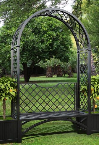 Weatherproof Metal Arbour Seats Ideal For Both Gardens And Terraces Weatherproof Metal Arbour Seats Ideal, Metal Garden Arbor With Bench