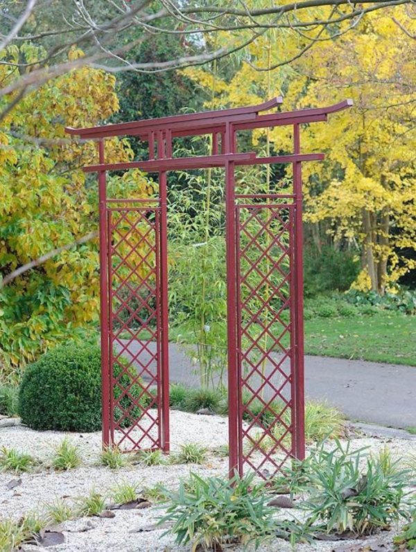 Torii Japanese Gate by Classic Garden Elements, powder coated in red