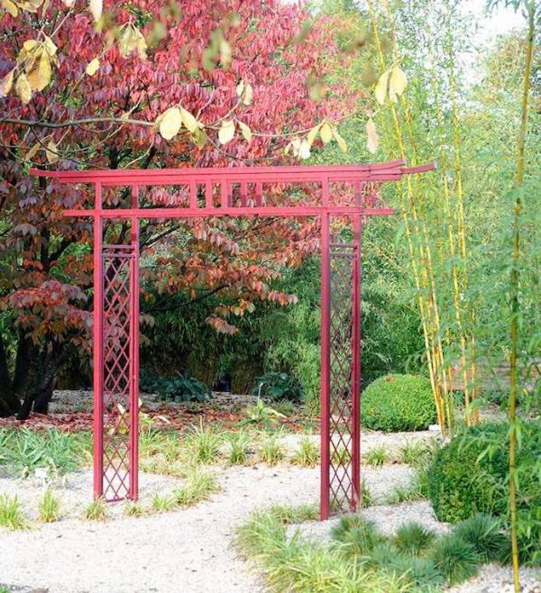 Japanese Metall Gate for the Garden in Red