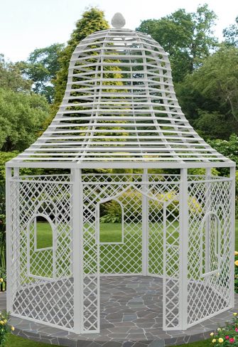 The Zweibrueck Wrought Iron Gazebo 527cm High Landmark Trellis Zweibrueck Wrought Iron Gazebo 527cm, Metal Garden Gazebo Uk