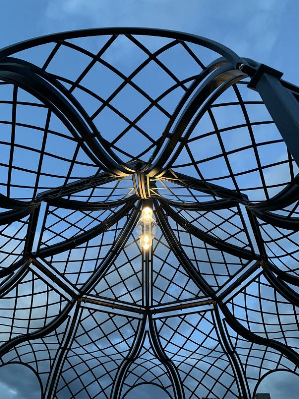 The Schoenbrunn Wrought-Iron Gazebo at night