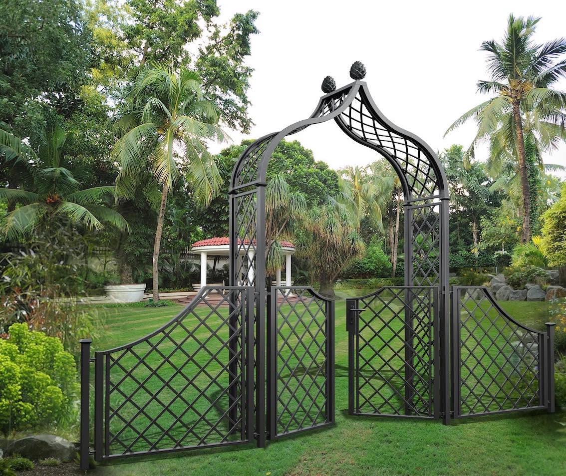 80cm wide---collection only garden arch with a gate wooden arch 