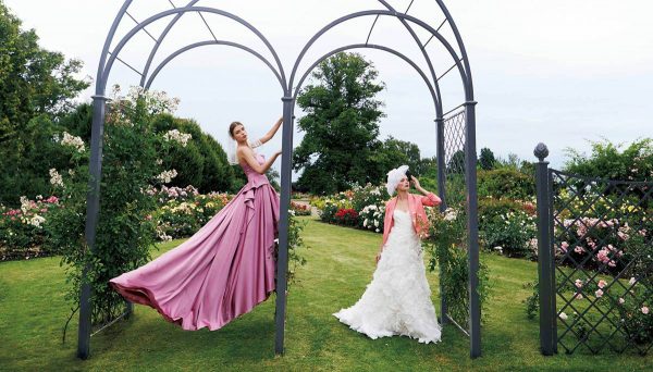 The Speke Hall Wedding Metal Arch – Triple Arch with Railing Panels by Classic Garden Elements with two models