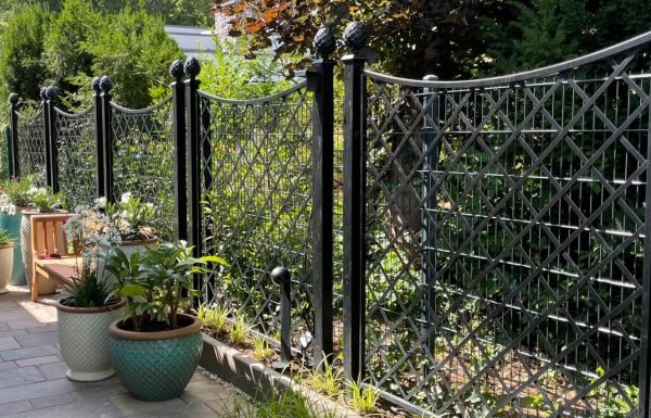 Metal railing panels by Classic Garden Elements, perfect for creating a privacy screen between you and your neighbours