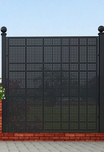 The Large Gropius Iron Railing Privacy Screen by Classic Garden Elements