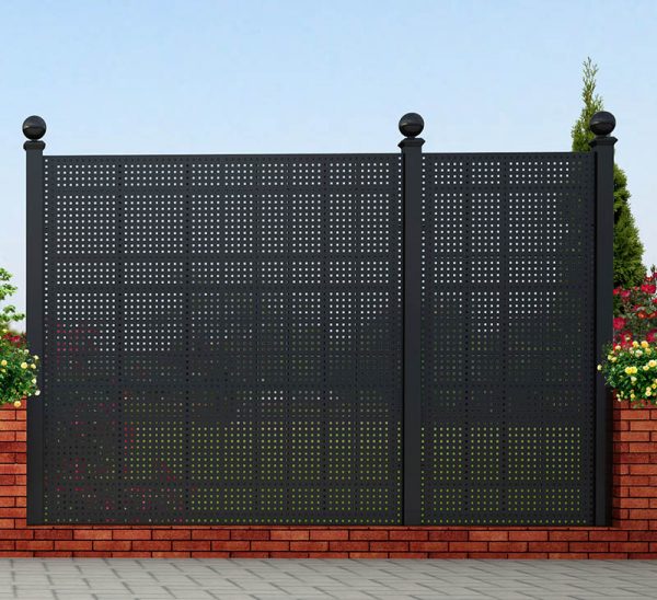 The Gropius Iron Railing Privacy Screen by Classic Garden Elements