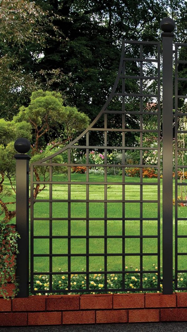 The Rushton Hall Wrought-Iron Railing by Classic Garden Elements