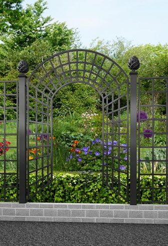 The Sezincote Set Wrought-Iron Railing by Classic Garden Elements