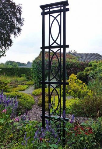 The Boston Garden Obelisk by Classic Garden Elements installed in a private garden
