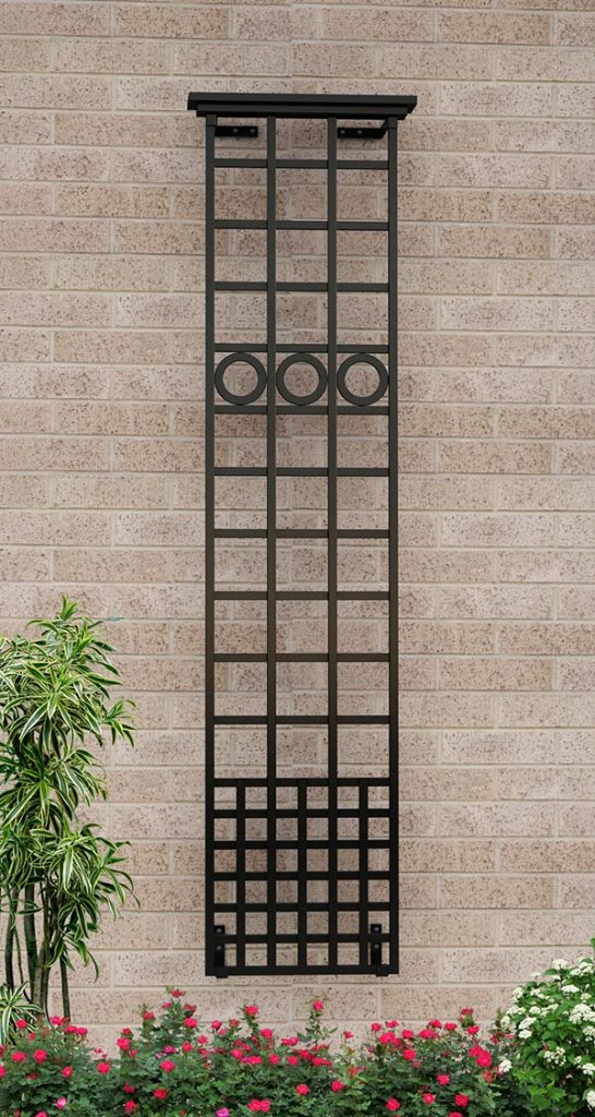 Opulent yet geometric rectangular metal wall trellis. Just