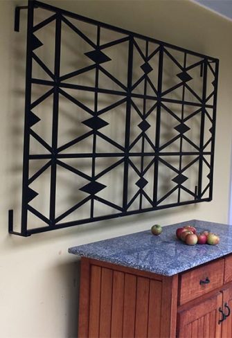 The Cubist Wall Trellis by Classic Garden Elements seen from the side