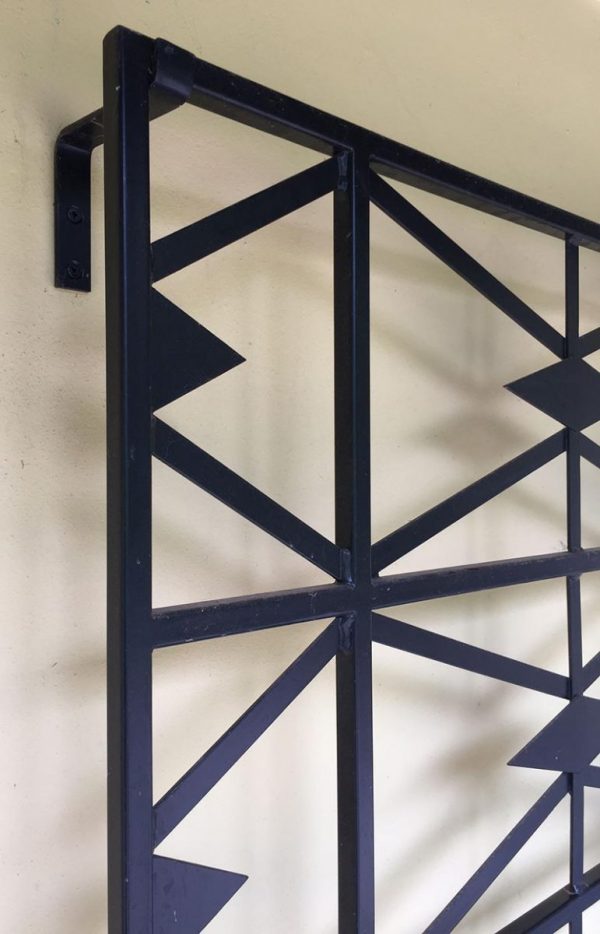 Close-up of a section of the Cubist Wall Trellis by Classic Garden Elements