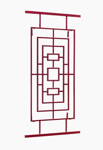 The Large Hong Kong Wall Trellis by Classic Garden Elements in red