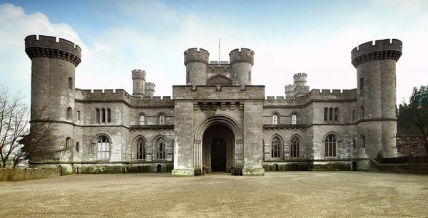 Exterior view of Eastnor Castle in Herefordshire, England