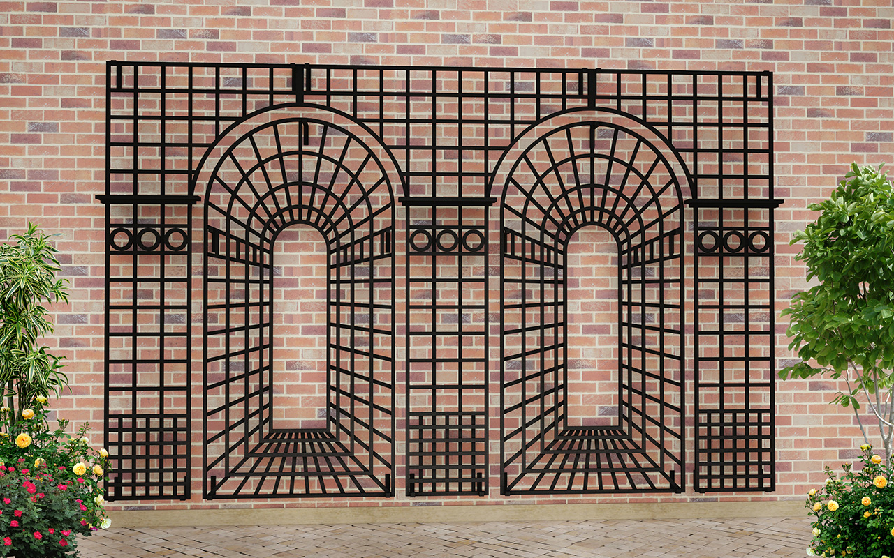 Metal Perspective Garden Trellis, Garden Wall Trellis Panels