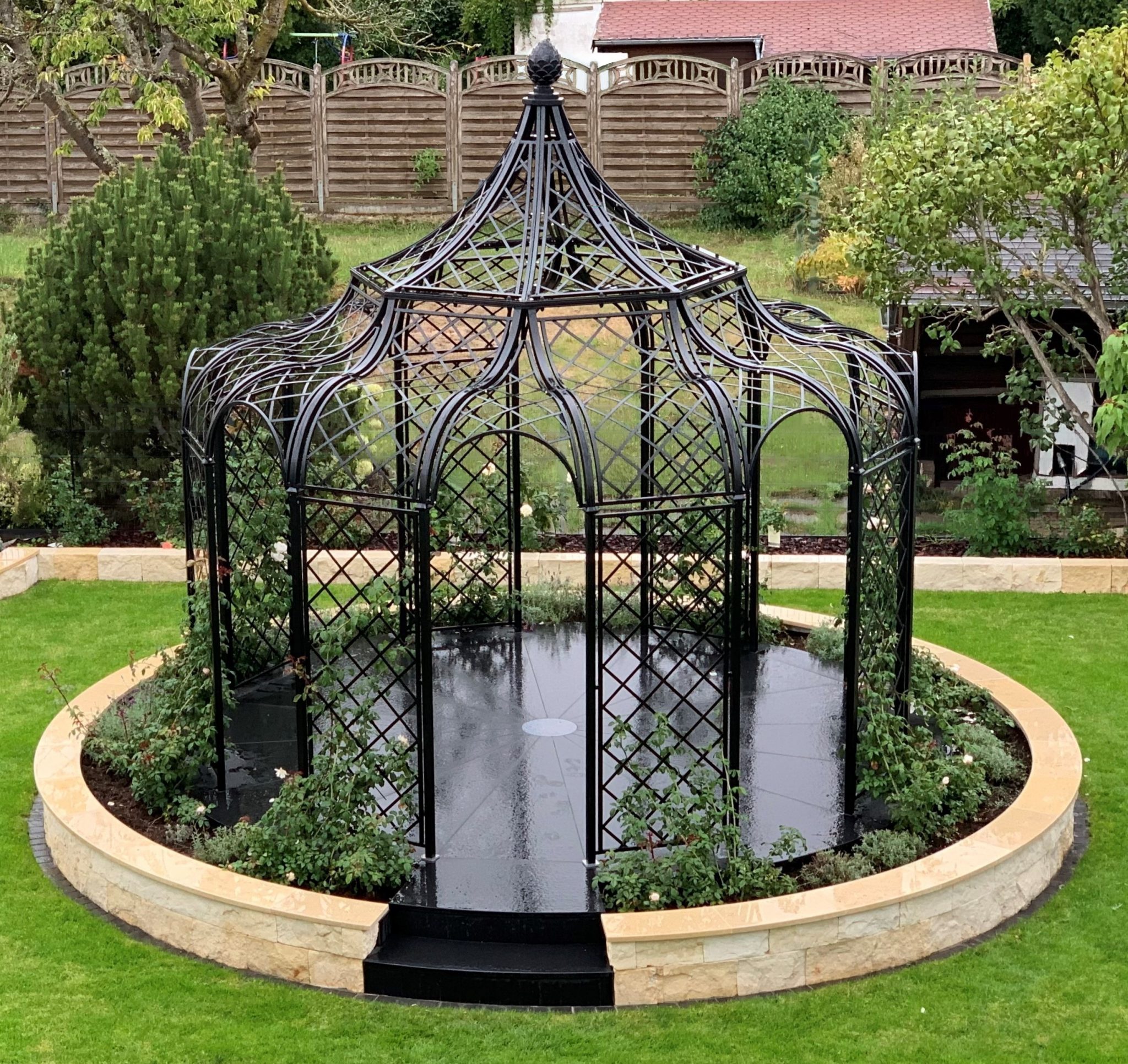 The Schoenbrunn Wrought-Iron Gazebo is a stunning landmark of any park
